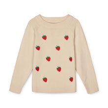  pullover fra Fliink med jordbær print. 
